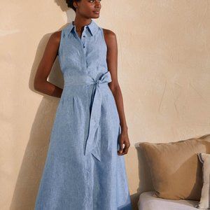 Borden Kate Linen Shirt Dress - Chambray Size 14